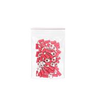 Wiring Crimping Ring Fork, Crimp Terminals Electrical Wire Connectors M4 M5 M6 Insulation Ferrule Lugs Pack of 50 Multiple Sizes Red(RV1.25-6)
