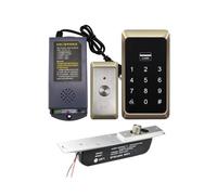 Wiring-free Wireless 1K User 125KHz EM Standalone Access Control+Electric Lock (F53+Bolt Lock-Black+Golden)