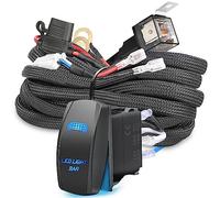 Wiring Harness, OFFROADTOWN 10FT 1 Lead Heavy Duty Nylon Wiring Harness Kit for LED Light Bars LED Pods 12V 40A Fuse Power Relay Wire Kit for Offroad Truck UTV ATV Boat