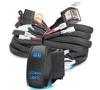 Wiring Harness, OFFROADTOWN 10FT 2 Leads Heavy Duty Nylon Wiring Harness Kit for LED Pods LED Light Bars 12V 40A Fuse Power Relay Wire Kit for Offroad Truck UTV ATV Boat