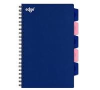 Wiro-Bound Tabbed Project Book Notepad Organiser - A4 or A5, 100 Sheets 200 Ruled Pages, FSC Certified 80gsm Paper, 4 or 5 Dividers, Lay-Flat Spiral Notebook, Blue or Pink (Blue A4 2027)
