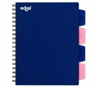Wiro-Bound Tabbed Project Book Notepad Organiser - A4 or A5, 100 Sheets 200 Ruled Pages, FSC Certified 80gsm Paper, 4 or 5 Dividers, Lay-Flat Spiral Notebook, Blue or Pink (Blue A5 2027)