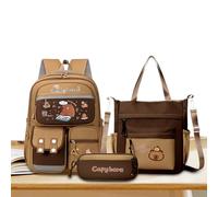 wiroouia Capybara Backpack for School, Capybara Bookbag with Reflective Strip, Large Capacity Pencil Case Sling Bag for Lovers Travel Youth Picnic Kids Graduation Christmas