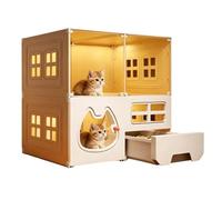 wiroouia Cat Cave 2- Tier Pet Lounge With Toilet
