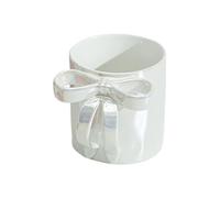 wiroouia Charming Ribbon Mug | 12oz Aesthetic Ceramic Tea Mug with Ergonomic Grip - Large Capacity Drinkware Accessories Home Decoration for Water Tea Hot Cocoa Milk Drinks Orange Juice