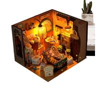 wiroouia DIY Miniature House Kit | Tiny Craft Puzzle Set | Doll House Kit | for Decor Desk Dorm Apartment Bookshelf Living Room Home