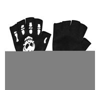 wiroouia Kids Skeleton Gloves,Halloween Half Finger Skeleton Gloves for Cycling | Halloween Mittens for Running, Outdoor Cycling, Skiing