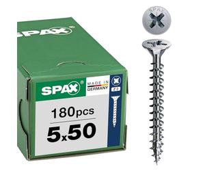 Wirox 8000000287961 Universal Metal Screw, 5.0 x 50 mm, Pack of 180, Fully Threaded, Phillips Z2, 4CUT
