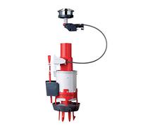 Wirquin 10724143 Double Flush Toilet Flush Mechanism with Push Button Cable Easy Click, Grey and Red