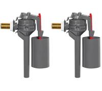 Wirquin 16300501 3/8-Inch 10 mm Topy Brass Side Entry Inlet Float Valve - Multi-Colour (Pack of 2)