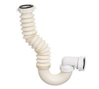 Wirquin 30720029 Sink Trap with Extendable Drain Connection, White