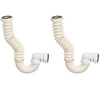 Wirquin 30720029 Sink Trap with Extendable Drain Connection, White (Pack of 2)