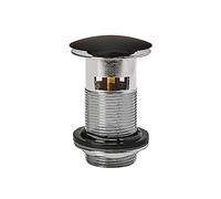 Wirquin 30722869 1.25" Brass Basin Waste Mushroom Quick CLAC, Slotted, Matt Black