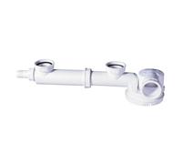 Wirquin Sink Siphon 30723640 - 2-Bowl, Space-Saving 1 1/2" x 40mm Dishwasher Inlet, White