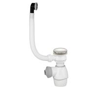Wirquin, Blanc 30724253 All-in-One Plug and Siphon Kit with Quick-Clac Flap and External Overflow for Washbasin