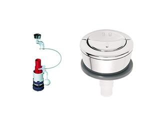 Wirquin MWS00 Double Push Button Water-Saving Flush Mechanism & M19368 - Dual Push Button, Toilet Flushing Button bp008 par mw2, Circular