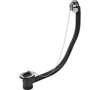 Wirquin WHO73SS 1."5 Bath Waste with Black Plastic Plug, Chrome Chain and External Overflow