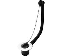 Wirquin WSO33SS 1."5 Sink Waste with Black Plastic Plug, Chrome Chain and External Overflow