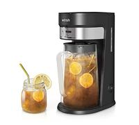 wirsh Iced Tea Maker with 3QT Pitcher, Iced Coffee Maker with Strength Control and Reusable Filter, Perfect For Iced Coffee, Latte, Tea, Lemonade, Flavored Water, Black