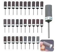 WIRSHO 30 pcs Sanding Band Drum Sleeves Set with 1/8" Shank, Sanding Drums Sleeves with 180/240/320/400/600/1000/1500/2000 Grit, Sanding Drums Sleeves Rolls for Jade Polishing & Stone Grinding