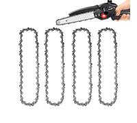 WIRSHO 4 PCS Chainsaw Chain for 8 inch Bar, 3/8" LP Pitch, 33 Drive Links, 0.050" Gauge (1.3mm), Low-Kickback Saw Chain for Mini Handheld Chainsaw for Tree Trimming Wood Branch Cutting
