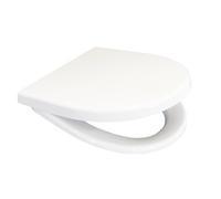 Wisa (A Fluidmaster Family Brand) D-Star 300 White Toilet Seat for D-Model Bowls - Scratch-Resistant Thermodur, Adjustable Stainless Steel Hinges, Easy Top-Fix Installation