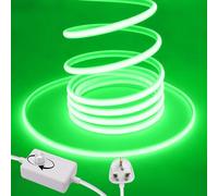 Wisada 220V Dimmable COB LED Neon Light Strip [20m, Green], IP65 Waterproof Flexible，288 LEDs/m Cuttable FCOB LED Rope Light, DIY Design, Home Store Decorative Light Strip
