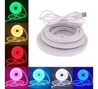 Wisada 3M LED Neon Rope Light with On/Off, White 6000K Waterproof Flexible LED Strip Light, DIY Design, Suitable for Bedroom, Living Room, Game Room, Kitchen, Indoor, Party Decorations