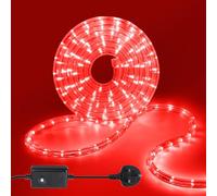 Wisada AC220 LED Tubes [8m, Red], IP67 Waterproof Flexible, 36 LEDs/M Cuttable LED Rope Light CRI85+, 8 Light Modes, Christmas Holiday Wedding Party Decoration