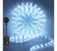 Wisada AC220 LED Tubes [8m, White 6000-6500K], IP67 Waterproof Flexible, 36 LEDs/M Cuttable LED Rope Light CRI85+, 8 Light Modes, Christmas Holiday Wedding Party Decoration