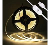Wisada Dimmable COB LED Strip Light USB Powered - 1M Flexible FCOB LED Fairy Light CRI90+, can be Cut Every 50MM | 320LEDs/M | | Warm White 3000K | Home Decor - Power Supply Not Included