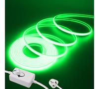 Wisada Dimmable Flexible COB LED Strip CRI90+[15M,Green], 288 LEDs/m Cuttable FCOB LED Neon Strip Rope Light, AC220-240V, DIY Design, IP65 Waterproof Home & Shop Decorative Lighting Fairy Lights