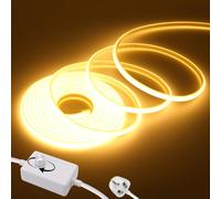 Wisada Dimmable Flexible COB LED Strip CRI90+[3M,Warm White 3000K],288 LEDs/m Cuttable FCOB LED Neon Strip Rope Light,AC220-240V,DIY Design,IP65 Waterproof Home & Shop Decoration Fairy Lights