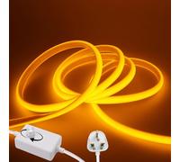 Wisada Dimmable Flexible COB LED Strip CRI90+[4M,Yellow], 288 LEDs/m Cuttable FCOB LED Neon Strip Rope Light, AC220-240V, DIY Design, IP65 Waterproof Home & Shop Decorative Lighting Fairy Lights