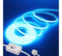 Wisada Dimmable Flexible COB LED Strip CRI90+[5M,Ice Blue], 288 LEDs/m Cuttable FCOB LED Neon Strip Rope Light, AC220-240V, DIY Design, IP65 Waterproof Home & Shop Decorative Lighting Fairy Lights