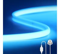 Wisada Flexible COB LED Strip Light [12M, Ice Blue],288 LEDs/m Cuttable FCOB LED Neon String Light,AC220-240V,DIY Design,IP65 Waterproof Fairy Lights for Home and Shop Decorative Lighting