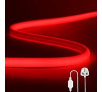 Wisada Flexible COB LED Strip Light [1M, Red],288 LEDs/m Cuttable FCOB LED Neon String Light,AC220-240V,DIY Design,IP65 Waterproof Fairy Lights for Home and Shop Decorative Lighting