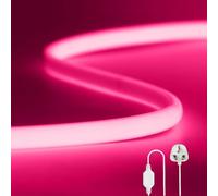Wisada Flexible COB LED Strip Light [6M, Pink],288 LEDs/m Cuttable FCOB LED Neon String Light,AC220-240V,DIY Design,IP65 Waterproof Fairy Lights for Home and Shop Decorative Lighting