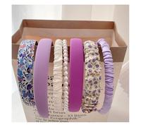 Wisafory 7-Piece Headband, Women's Headband, Non-Slip Hair Bands, Various Models, Cute Hair Accessories, Vintage Hair Accessories, Hairpin for Women, Girls, Children, Purple