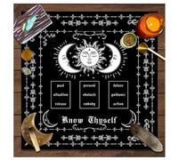 Wisafory Altar Cloth Tarot Cards Tablecloth Moon Phases Flowers Altar Blanket Spiritual Altar Tarot Cloth Witchcraft Astrology Tablecloth Square Tapestry Celestial Tablecloth Style 12 49 x 49 cm