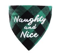 Wisafory Christmas Dog Bandana Pet Neckerchief Scarf Triangle Bib Dog Scarf Checked Headscarves Red Green for Dogs and Cats Christmas Pet Costume Decoration Gift Outfit Green 3 L