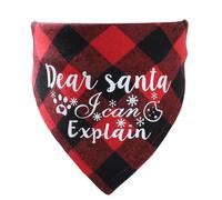 Wisafory Christmas dog bandana pet scarf shawl triangle apron dog scarf checkered scarf red green Christmas pet costume for dogs and cats decoration gift clothing red 7m