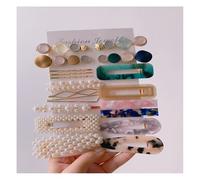 Wisafory Hair Clips with Pearls Acrylic Resin Hair Pins Vintage Beads Hair Clips Fashion Hair Accessories Glitter Crystal Hair Accessories Decorative Clip for Women Girls Gifts Set 1 20 Pieces