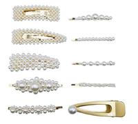 Wisafory Hair Clips with Pearls Acrylic Resin Hair Pins Vintage Beads Hair Clips Fashion Hair Accessories Glitter Crystal Hair Accessories Decorative Clip for Women Girls Gifts Set 5 10 Pieces