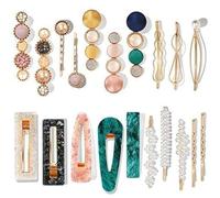 Wisafory Hair Clips with Pearls Acrylic Resin Hair Pins Vintage Beads Hair Clips Fashion Hair Accessories Glitter Crystal Hair Accessories Decorative Clip for Women Girls Gifts Set 9 20 Pieces