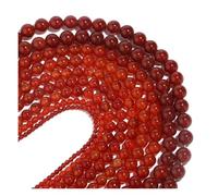 Wisafory Natural Red Agate Beads Round Gemstone Beads Red Carnelian Agate Loose Beads Gemstone Semi-Precious Stone for DIY Crafts Jewellery Making Bracelet Necklace 4 mm