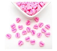 Wisafory Pack of 100 Polymer Clay Beads, Colourful Modelling Clay Beads, Loose Spacers, Handmade Spacer Beads for DIY Crafts, Bracelet, Jewellery Making, Heart 1#