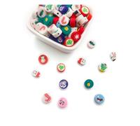 Wisafory Pack of 100 Polymer Clay Beads, Colourful Modelling Clay Beads, Loose Spacers, Handmade Spacer Beads for DIY Crafts, Bracelet, Jewellery Making, Christmas
