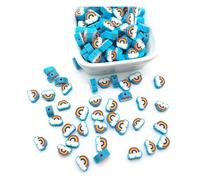 Wisafory Pack of 100 Polymer Clay Beads, Colourful Modelling Clay Beads, Loose Spacers, Handmade Spacer Beads for DIY Crafts, Bracelet, Jewellery Making, Rainbows