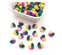 Wisafory Pack of 100 Polymer Clay Beads, Colourful Modelling Clay Beads, Loose Spacers, Handmade Spacer Beads for DIY Crafts, Bracelet, Jewellery Making, Heart